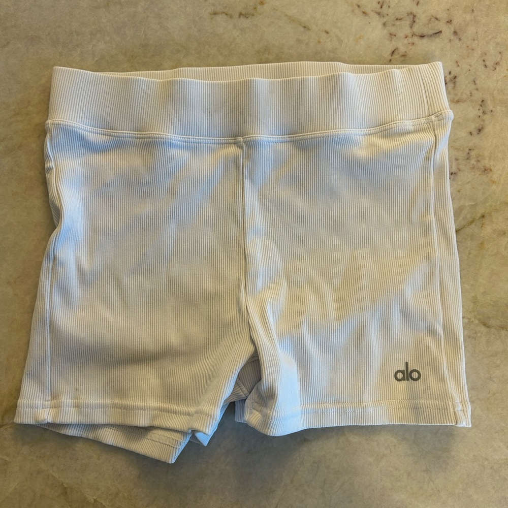 ALO Yoga White Athletic Shorts - Picture 2 of 6